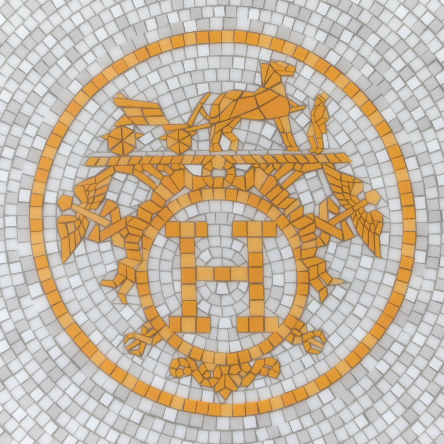 Hermes Porcelain Mosaique au 24 Dessert Plate Set of 2 4 of 7