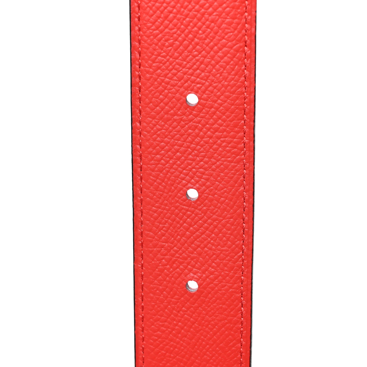 Hermes Epsom 32mm Guilloche H Belt 85 34 Rose Confetti Rouge Tomate 4 of 4