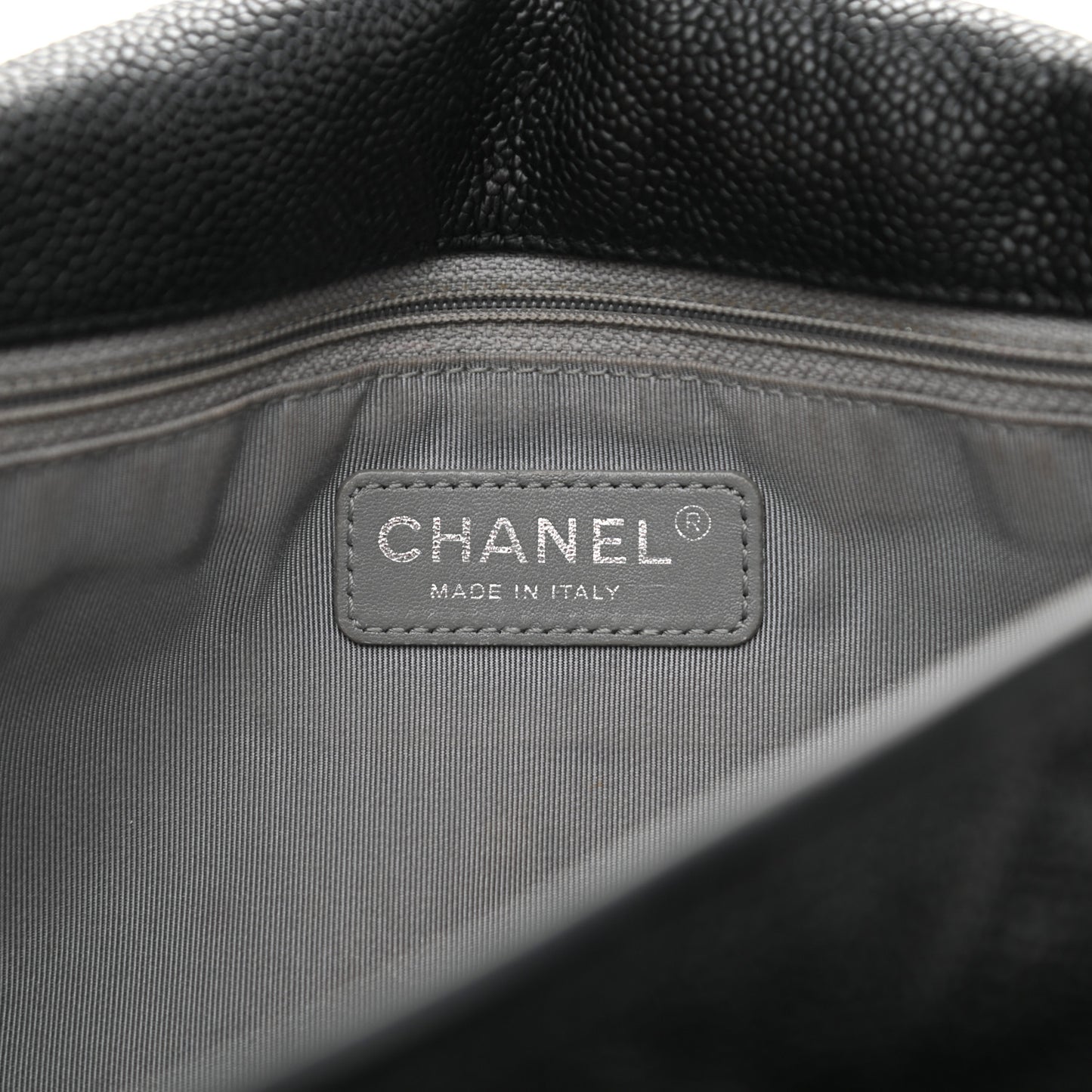 Caviar Quilted Large French Riviera Flap Black