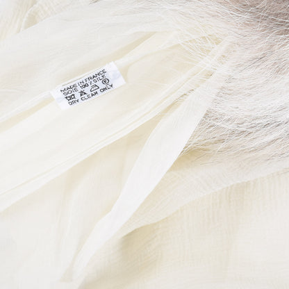 Hermes Silk Coyote Fur Muffler Collar Ivory 3 of 4