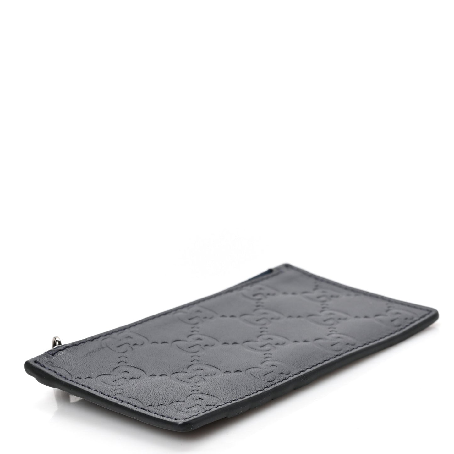 Guccissima Signature Coin Case Card Holder Blue