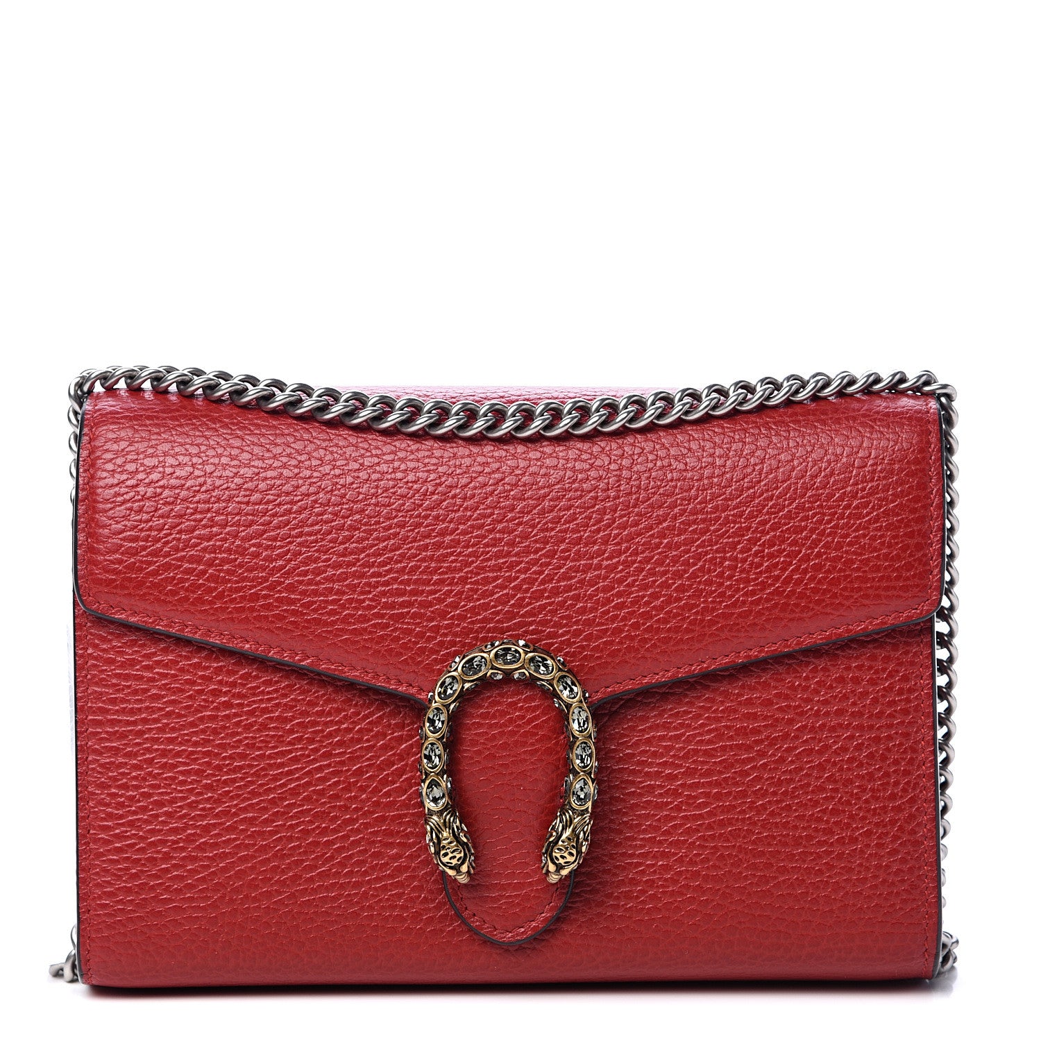 Gucci Calfskin Mini Dionysus Chain Wallet Hibiscus Red 1 of 10