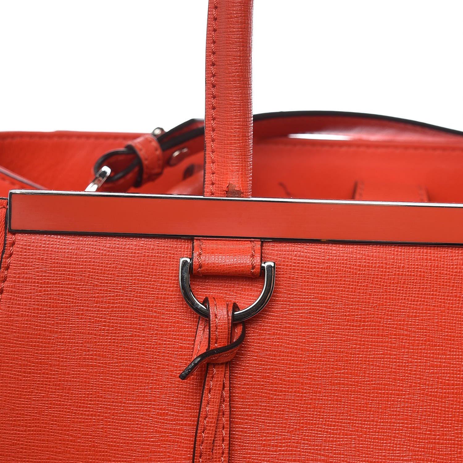 Fendi Vitello Elite Regular 2Jours Tote Papavero 9 of 15