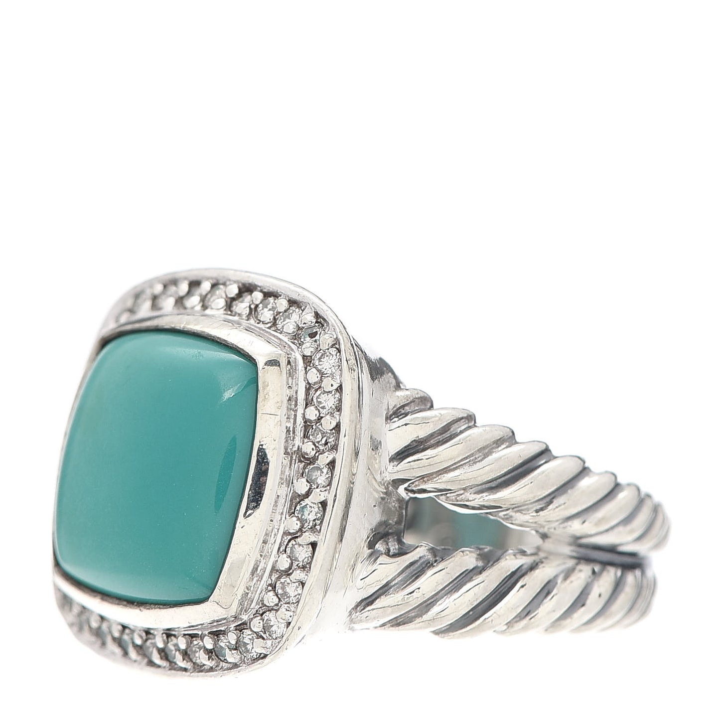 Sterling Silver Diamond Turquoise 11mm Albion Ring 54 7