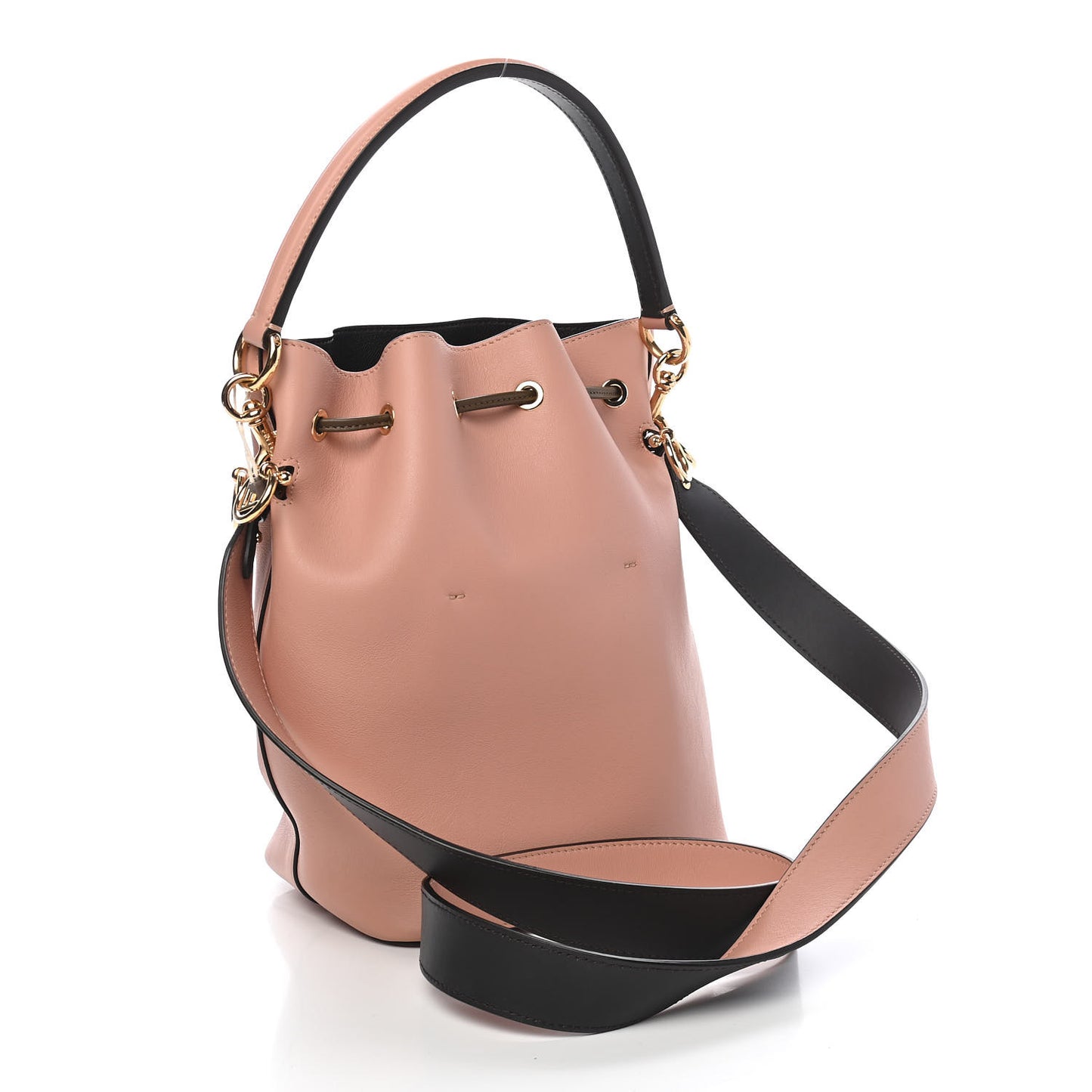 Vitello Grace F is Fendi Stamp Patch Perforated Small Mon Tresor Bucket Bag Rosa Bourbon