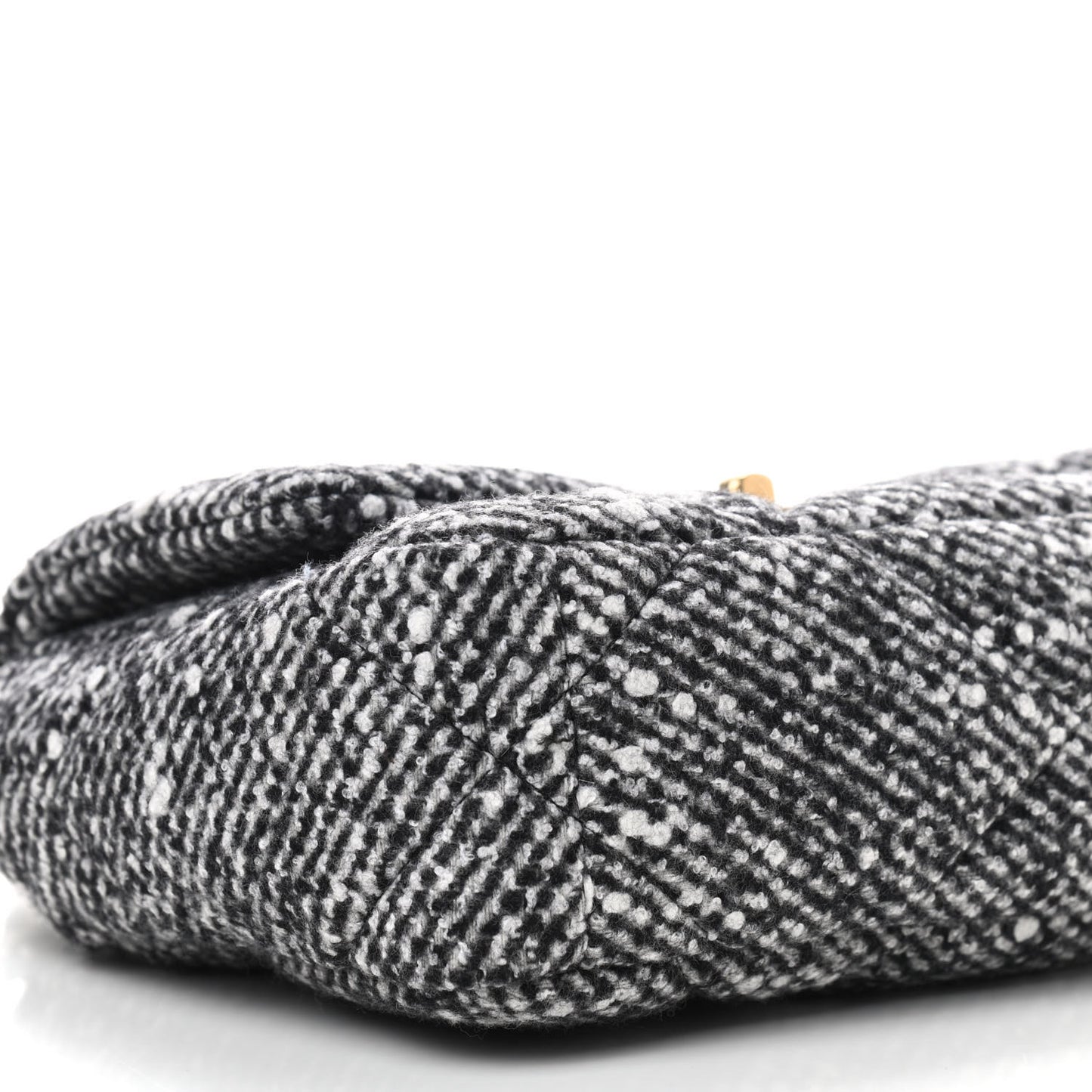 Tweed Quilted Medium Chanel 19 Flap Black White