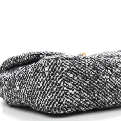 Chanel Tweed Quilted Medium Chanel 19 Flap Black White 5 of 8