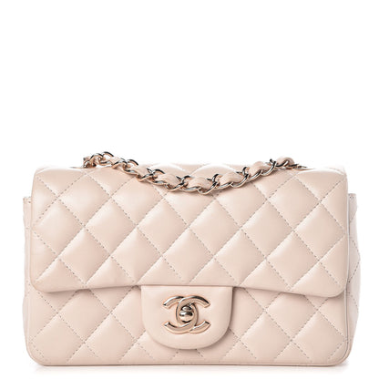 Chanel Lambskin Quilted Mini Rectangular Flap Light Pink 1 of 18
