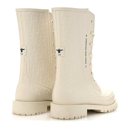 Christian Dior Oblique Rubber Diorcamp Boots 38 Off White 5 of 11