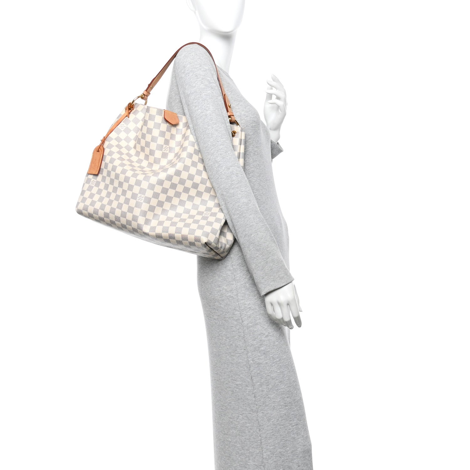Louis Vuitton Damier Azur Graceful MM Rose Ballerine 2 of 12