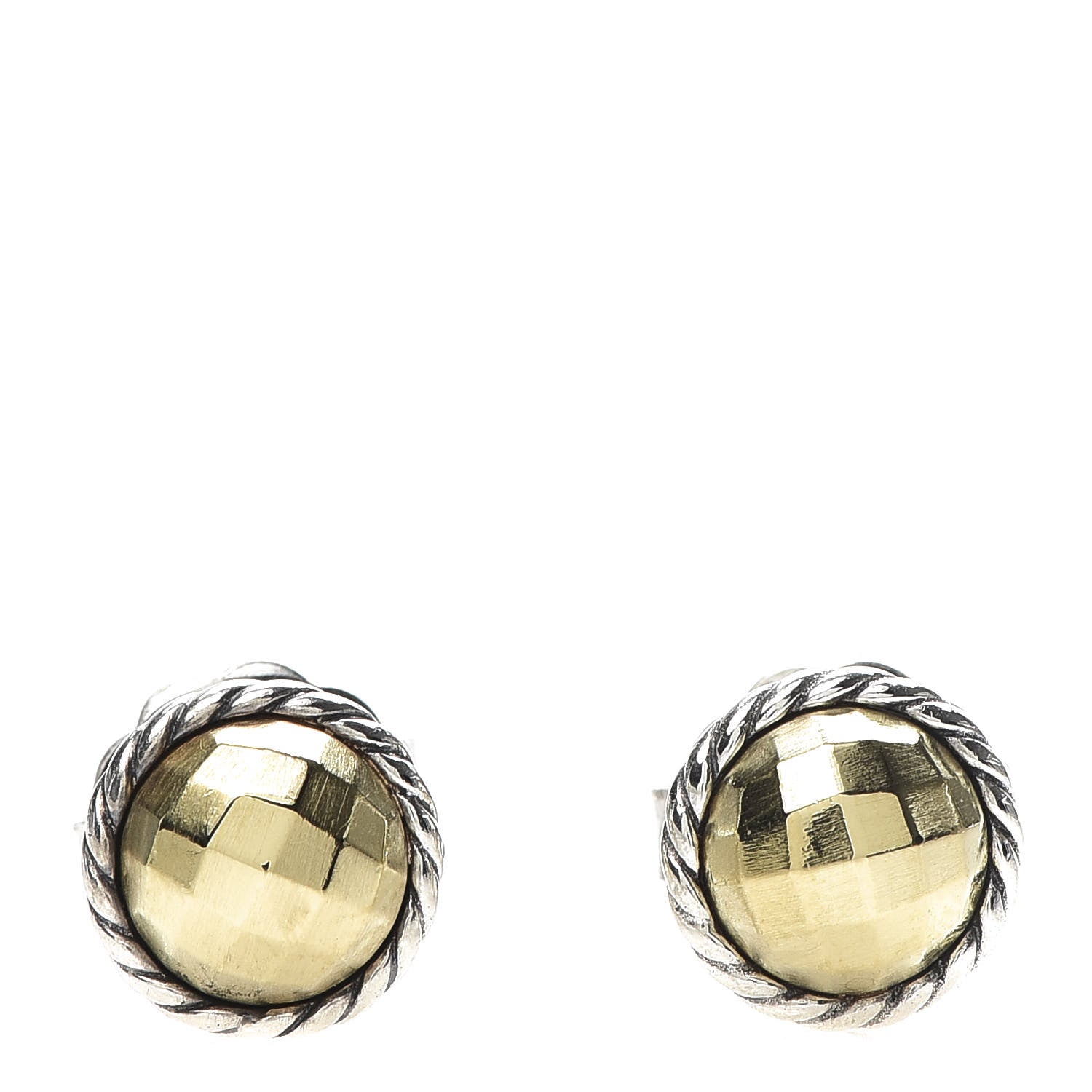 David Yurman Sterling Silver 18K Yellow Gold Chatelaine Earrings 1 of 4