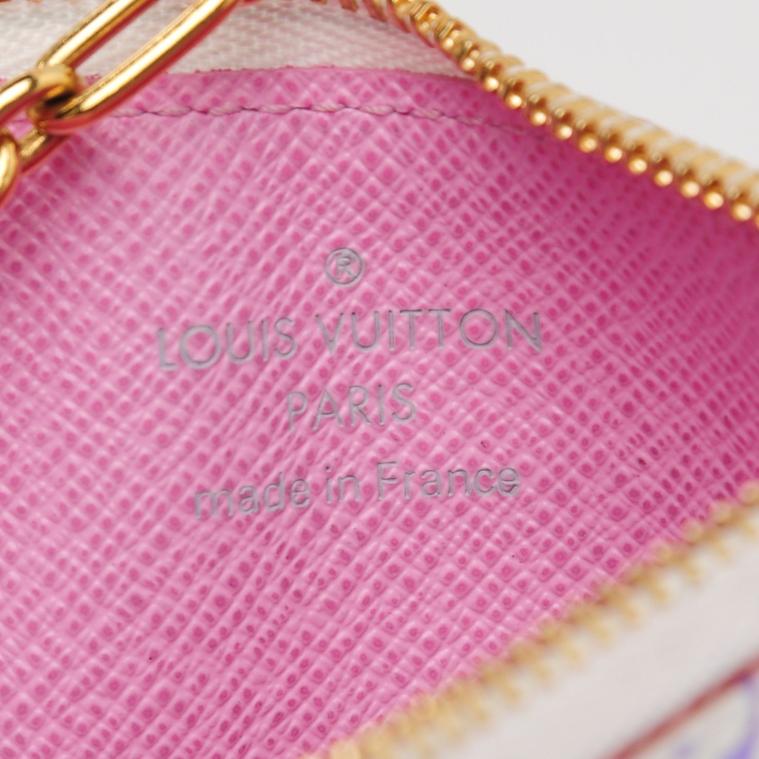 Louis Vuitton Monogram Multicolor Key Pouch White Litchi 6 of 7