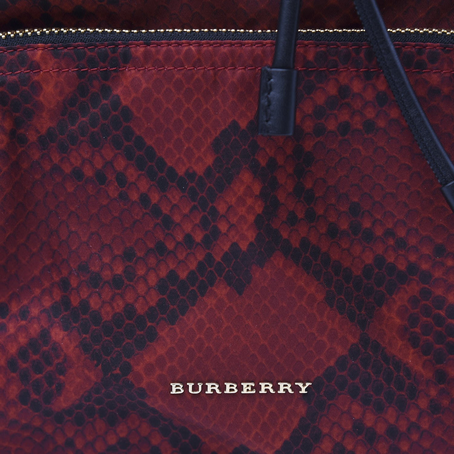 Burberry Nylon Python Print Medium Rucksack Backpack Burgundy Red 9 of 9