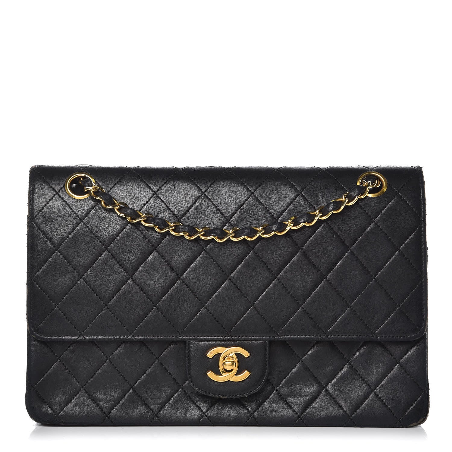 Chanel Lambskin Quilted Medium Double Flap Black 1 of 20