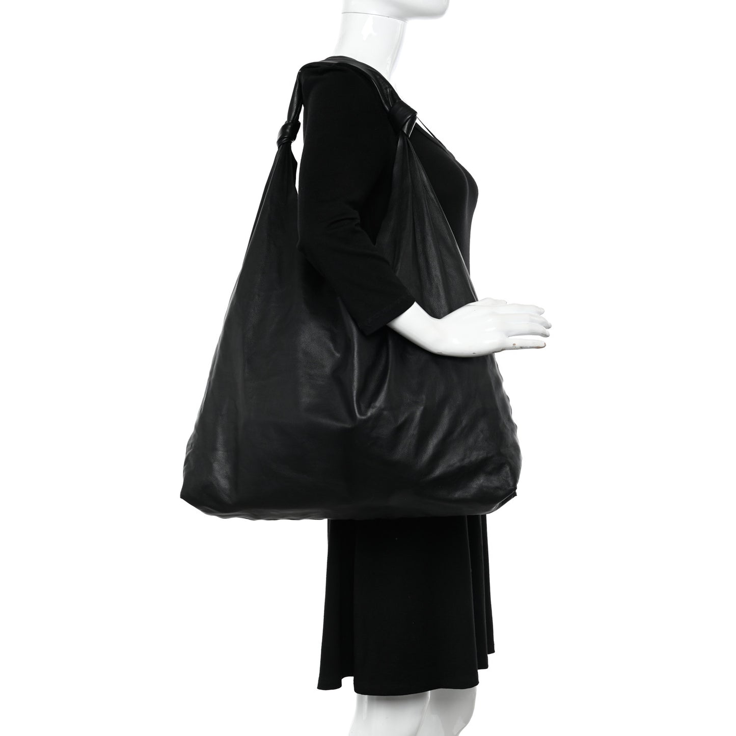Grained Calfskin Bindle Two Bag Black