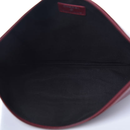 Chanel Caviar CC Flat Cosmetic Pouch Dark Red 5 of 7