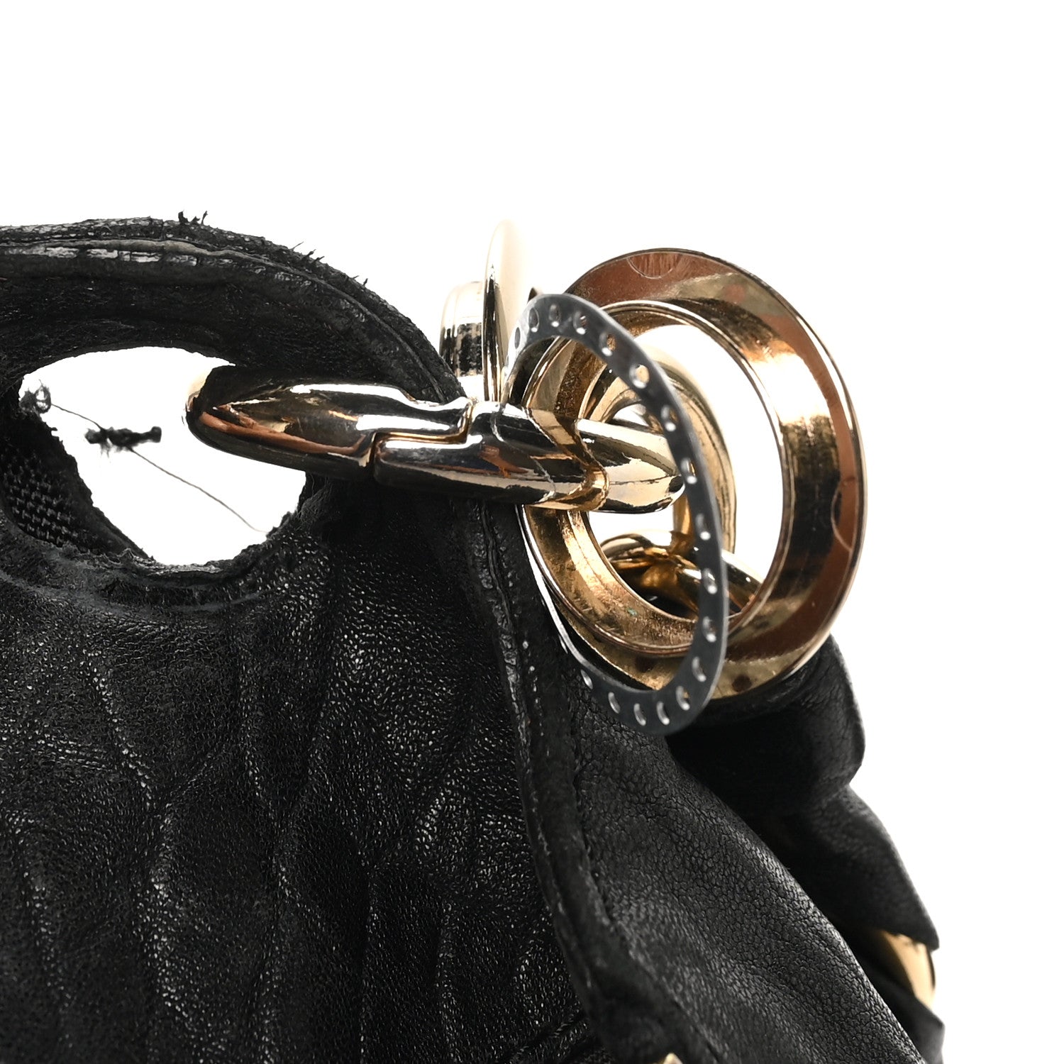 Fendi Crinkled Lambskin Mia Hobo Black 11 of 12