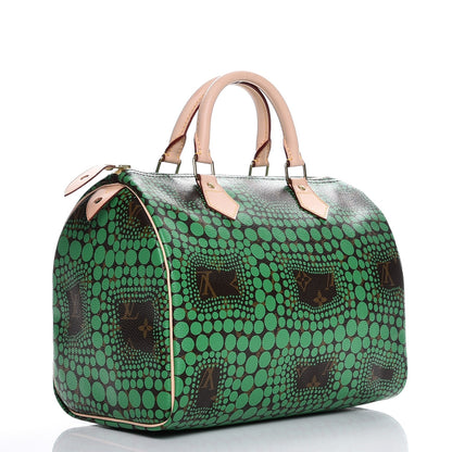 Louis Vuitton Monogram Kusama Town Speedy 30 Green 3 of 8