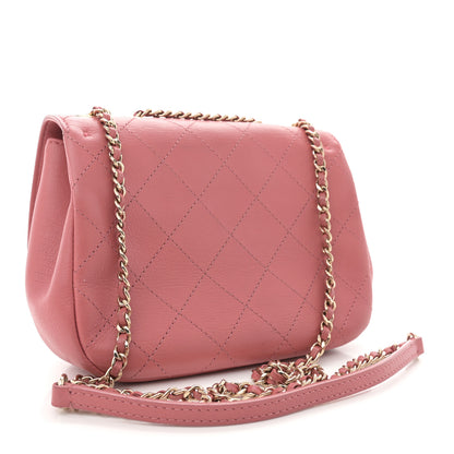 Chanel Calfskin Stitched Small Flap Bag Pink 3 of 11