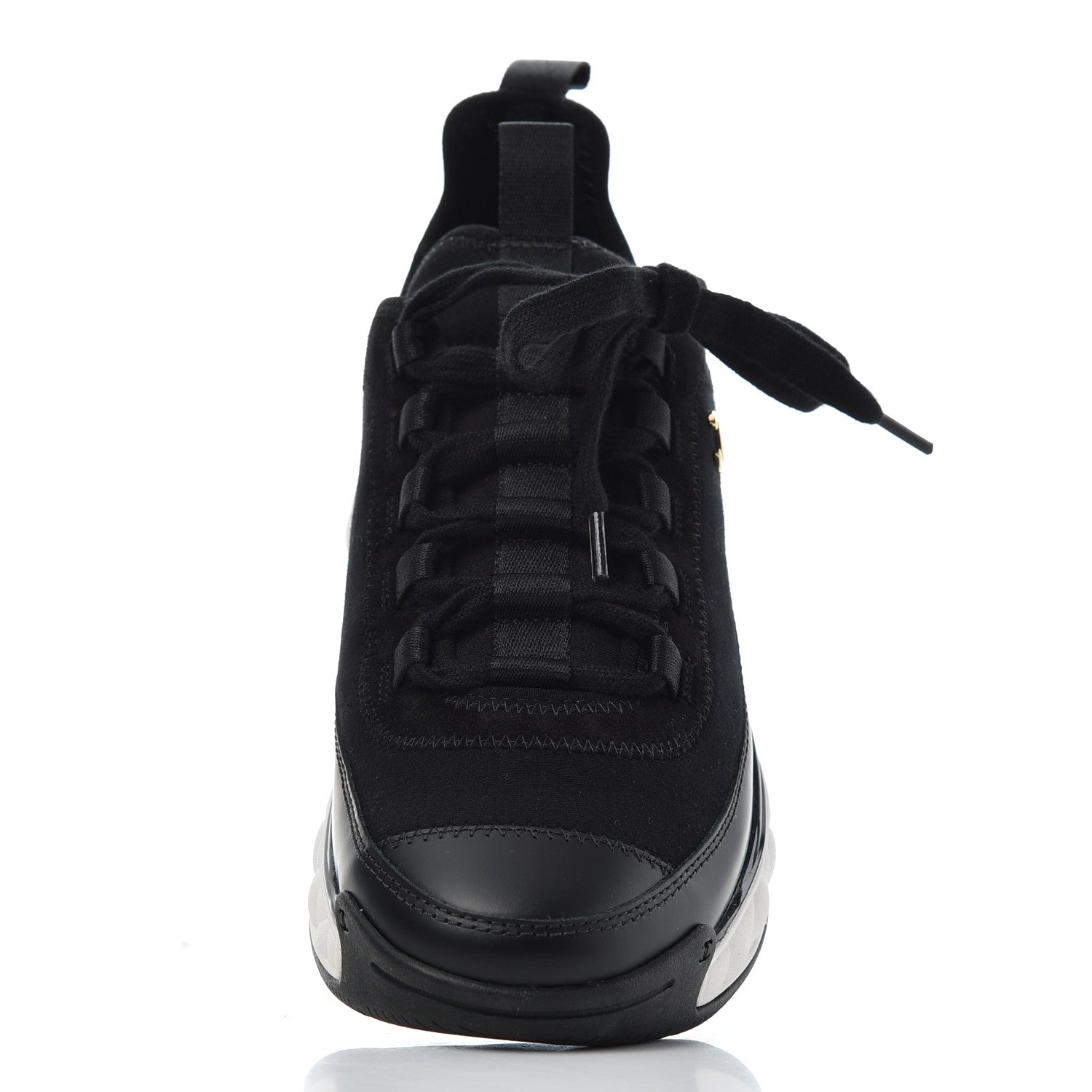 Chanel Velvet Calfskin Mixed Fibers CC Sneakers 37 Black 11 of 13