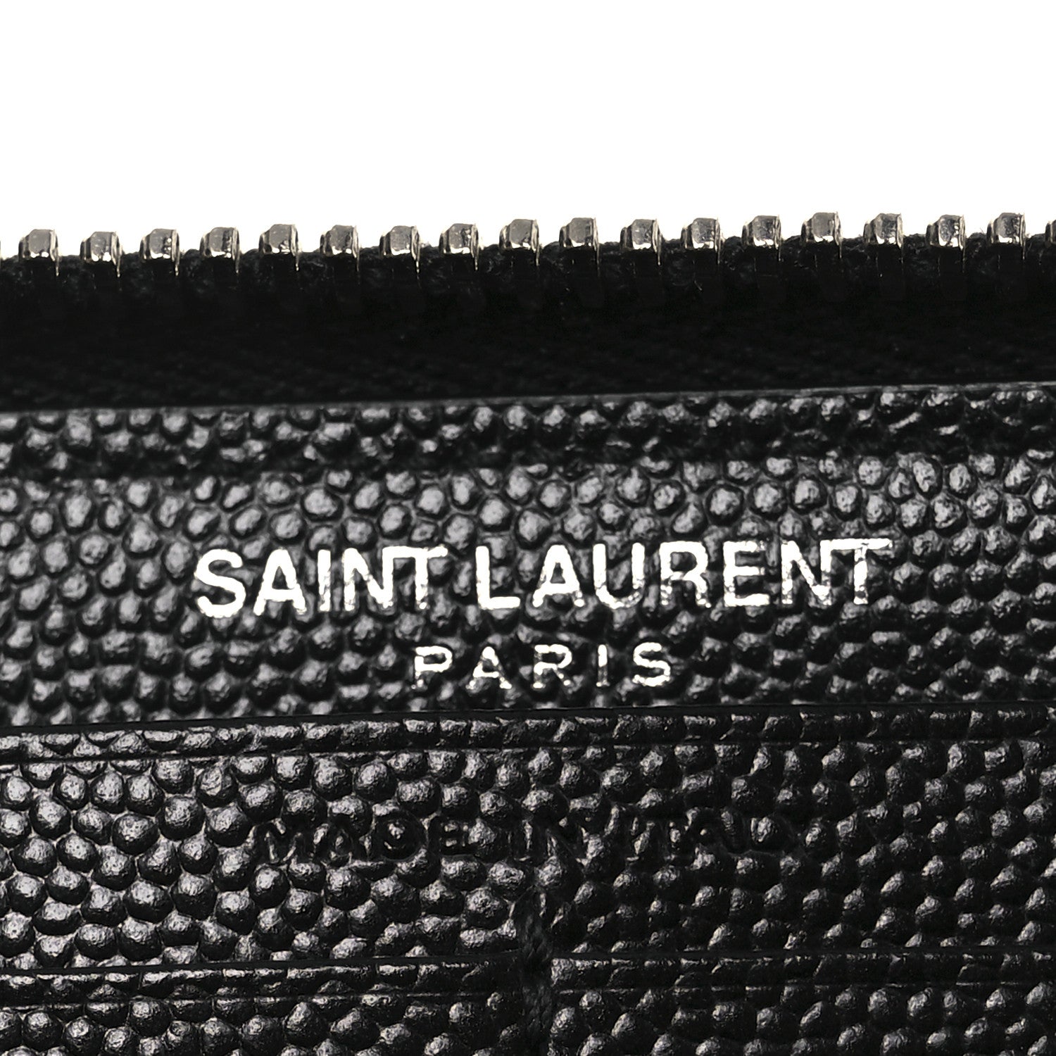 Saint Laurent Grain De Poudre Matelasse Chevron Monogram Zip Around Wallet Black 6 of 8
