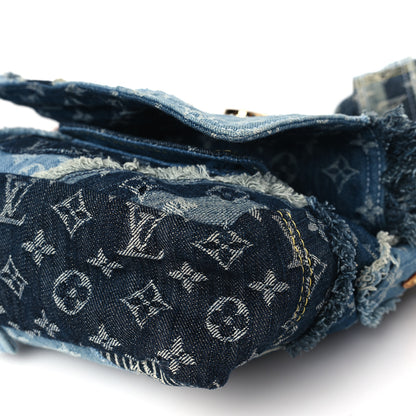 Louis Vuitton Denim Patchwork Posty Messenger Bag Blue 8 of 10