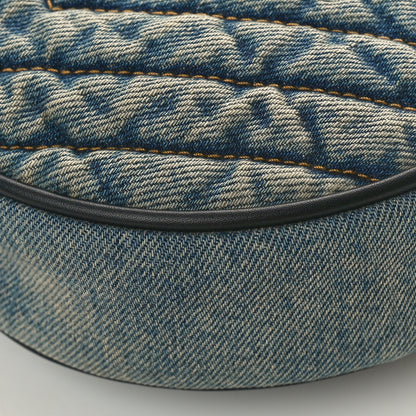 Saint Laurent Denim Quilted Monogram Round Crossbody Bag Rodeo Blue 10 of 11