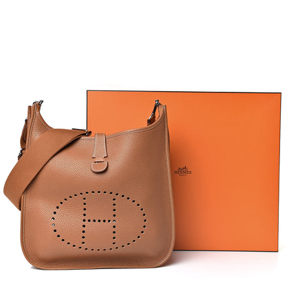 Hermes Taurillon Clemence Evelyne III GM Gold 11 of 11