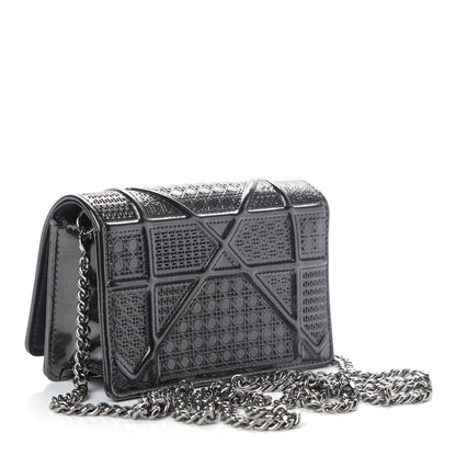 Christian Dior Metallic Patent Micro-Cannage Baby Diorama Flap Bag Onyx Black 2 of 4