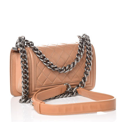 Chanel Lambskin Quilted Small Boy Flap Beige 2 of 18