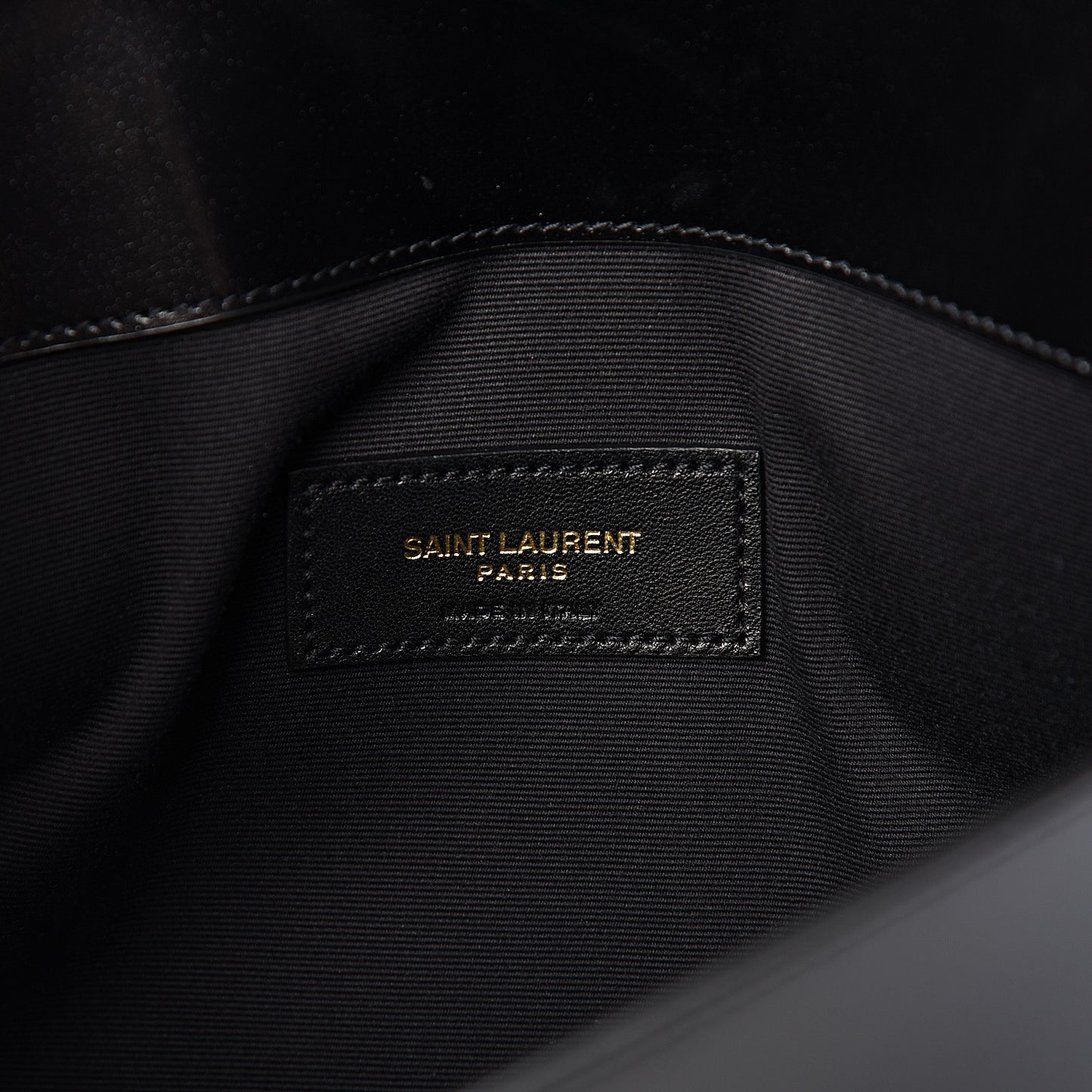 Smooth Shiny Calfskin Monogram Uptown Pouch Black