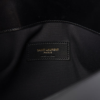 Saint Laurent Smooth Shiny Calfskin Monogram Uptown Pouch Black 6 of 9