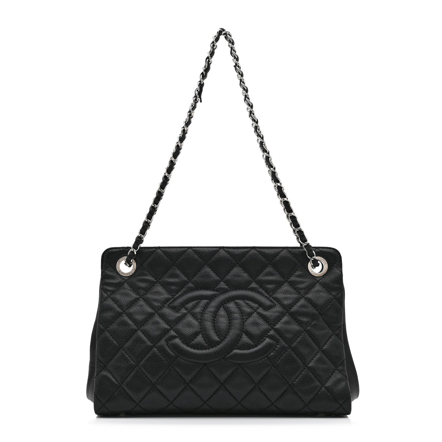Chanel Caviar Quilted CC Timeless Soft Tote Black 1 of 10