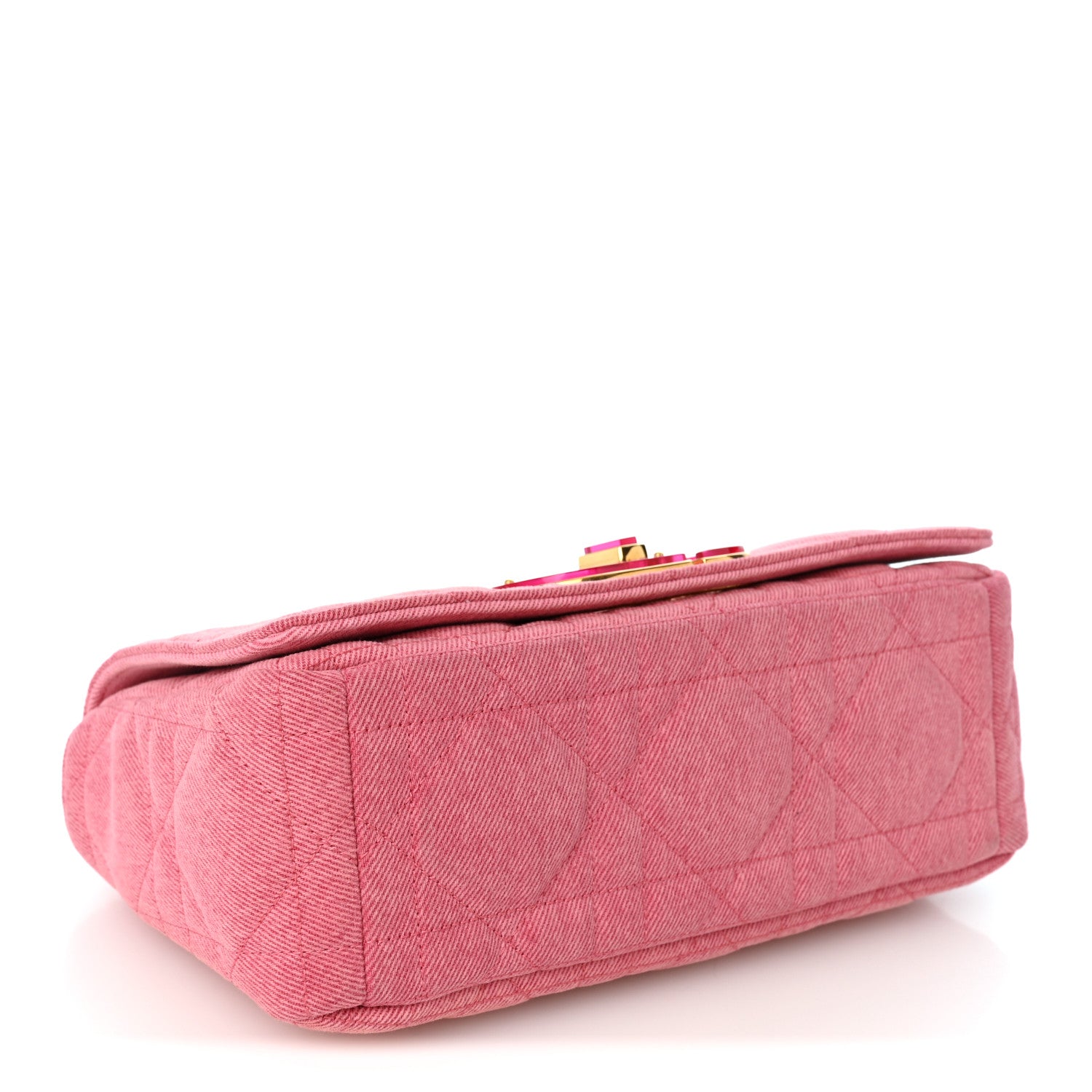 Christian Dior Denim Macrocannage Medium Caro Bag Fuchsia Multicolor 3 of 9