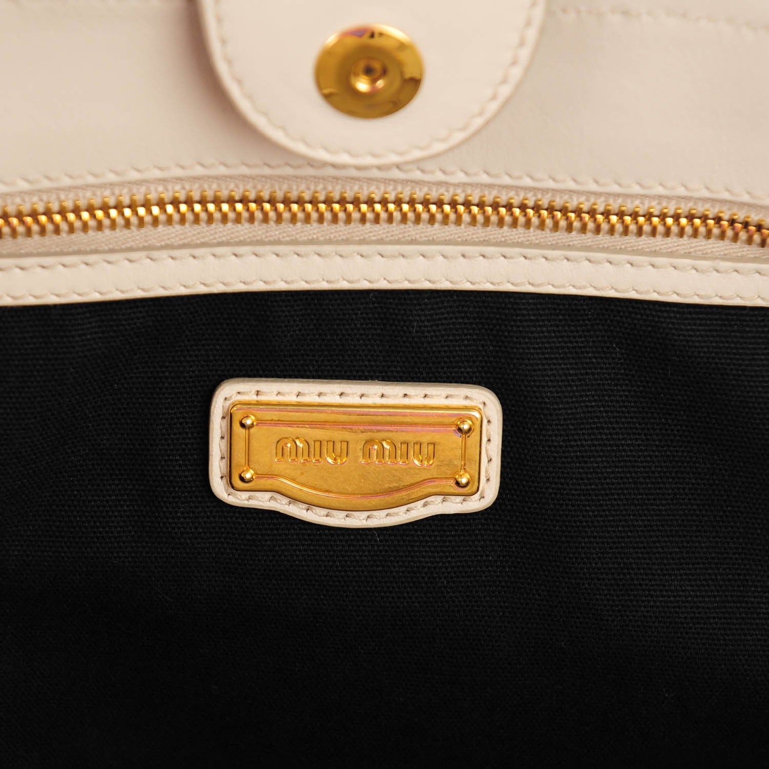 Miu Miu Vitello Soft Calf Shopping Tote Talco 6 of 11