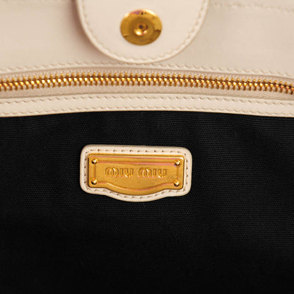 Miu Miu Vitello Soft Calf Shopping Tote Talco 6 of 11