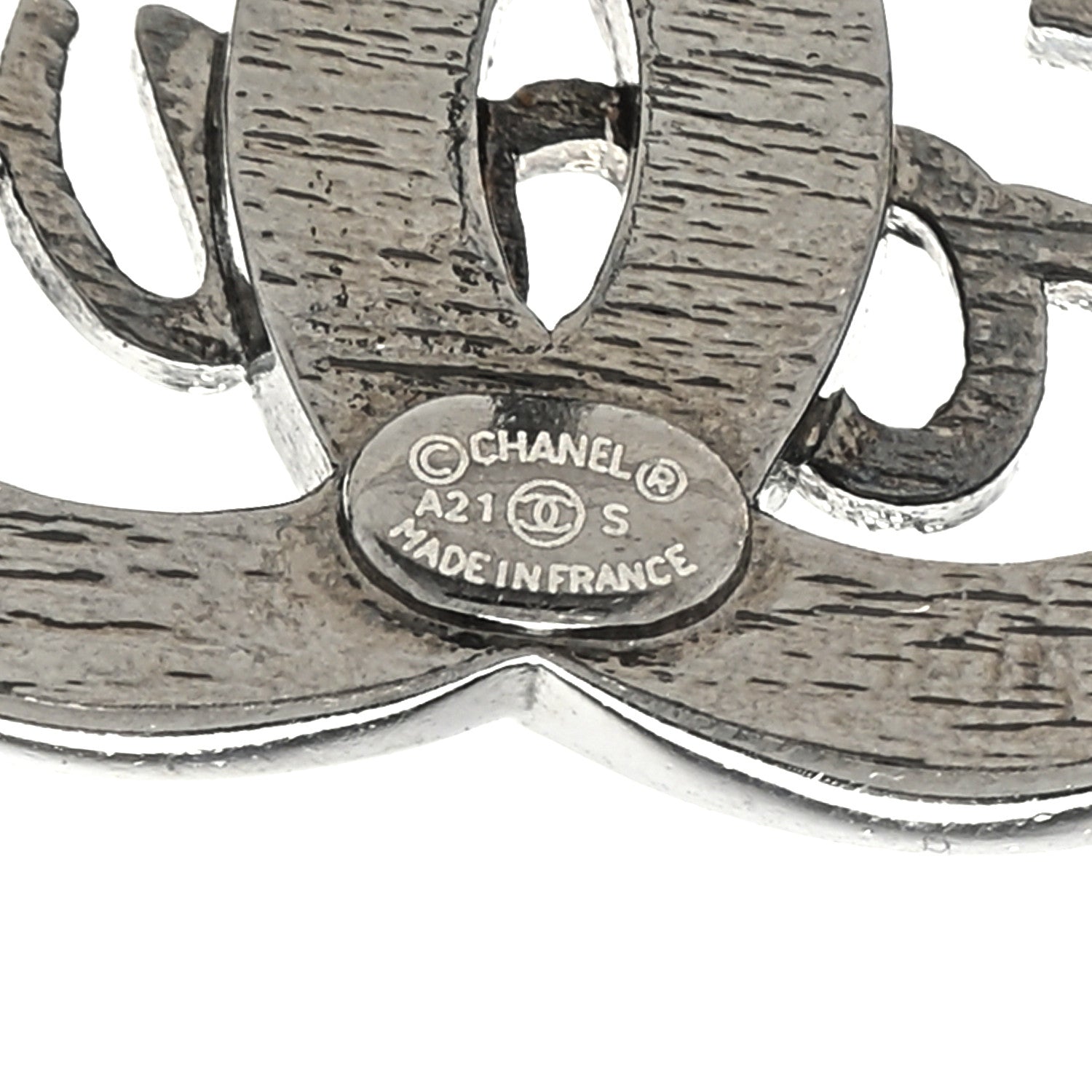 Chanel Crystal CC Forever Earrings Ruthenium 4 of 4