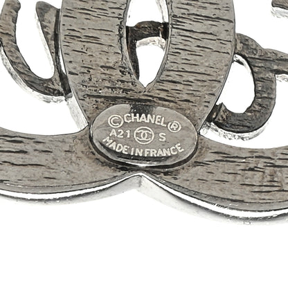 Chanel Crystal CC Forever Earrings Ruthenium 4 of 4