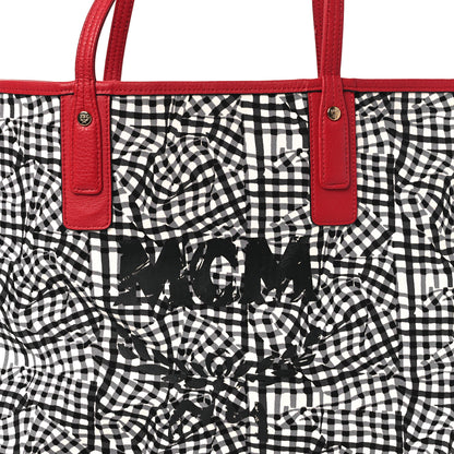 MCM Visetos Medium Liz Reversible Shopper Tote Ruby Red 12 of 17