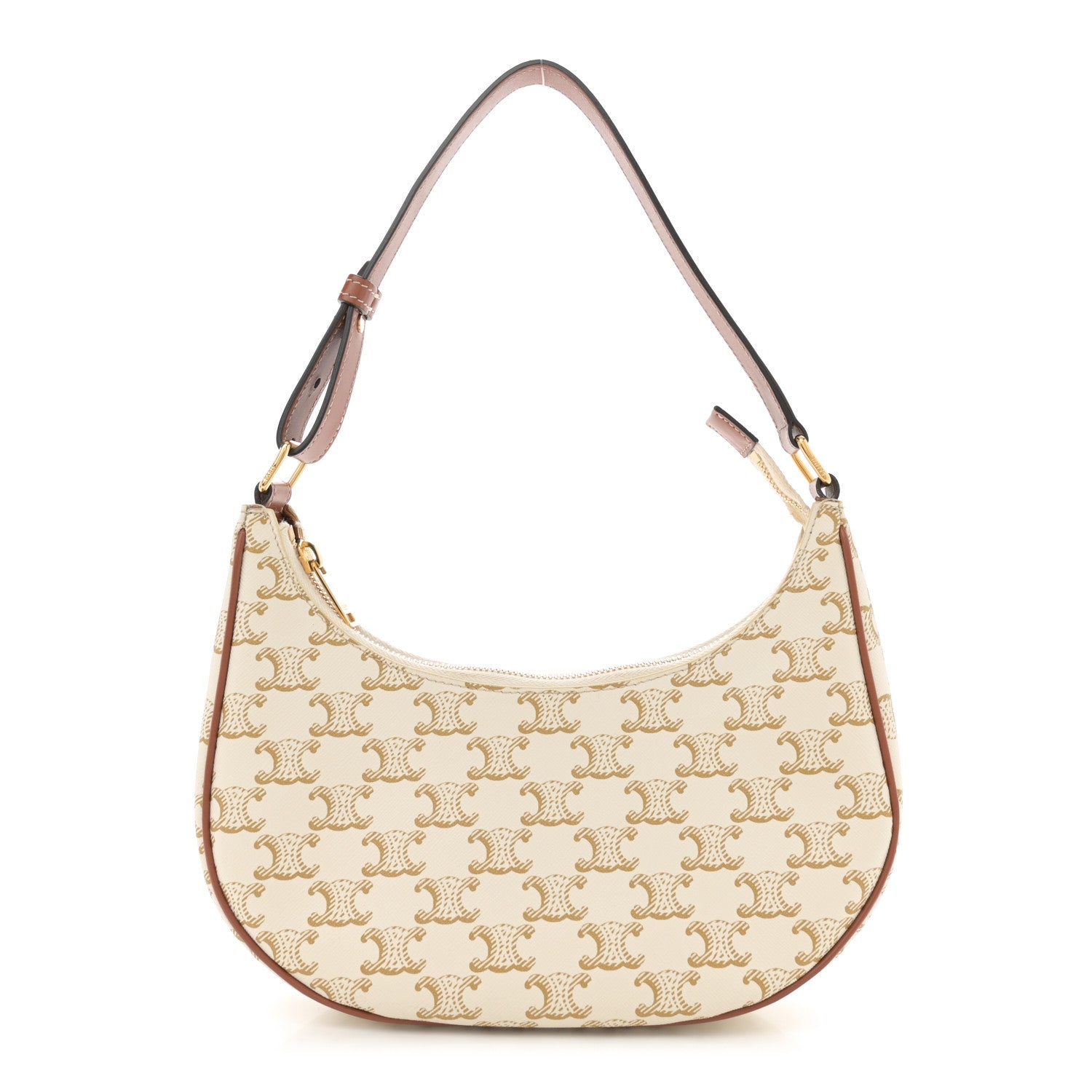 Celine Canvas Calfskin Ava Triomphe Shoulder Bag White 1 of 10
