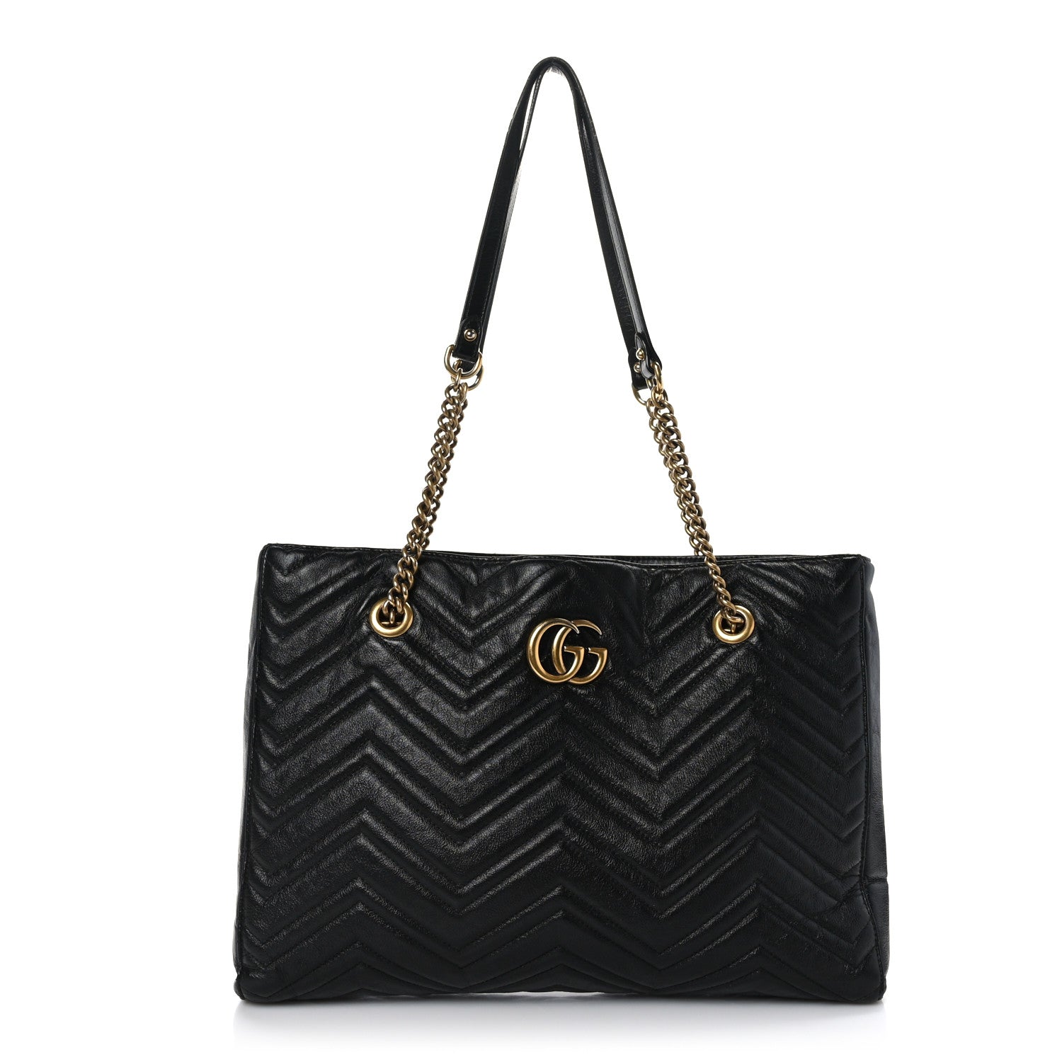 Gucci Vintage Calfskin Matelasse Medium GG Marmont Slim Tote Black 1 of 9
