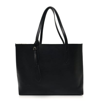 Burberry Grainy Calfskin Haymarket Check Medium Reversible Tote Black 12 of 21