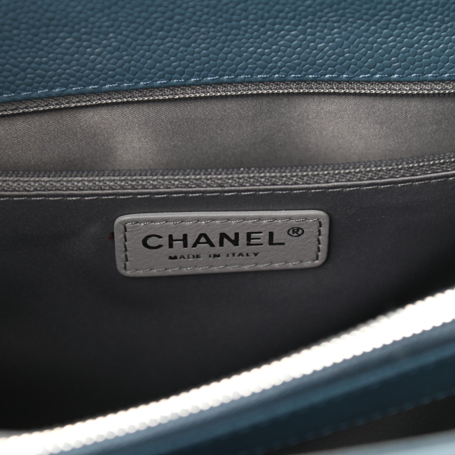 Chanel Caviar Quilted Grand Shopping Tote GST Blue 5 of 10