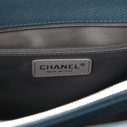 Chanel Caviar Quilted Grand Shopping Tote GST Blue 5 of 10