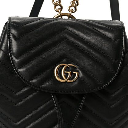 Gucci Calfskin Matelasse GG Marmont Flap Backpack Black 9 of 11