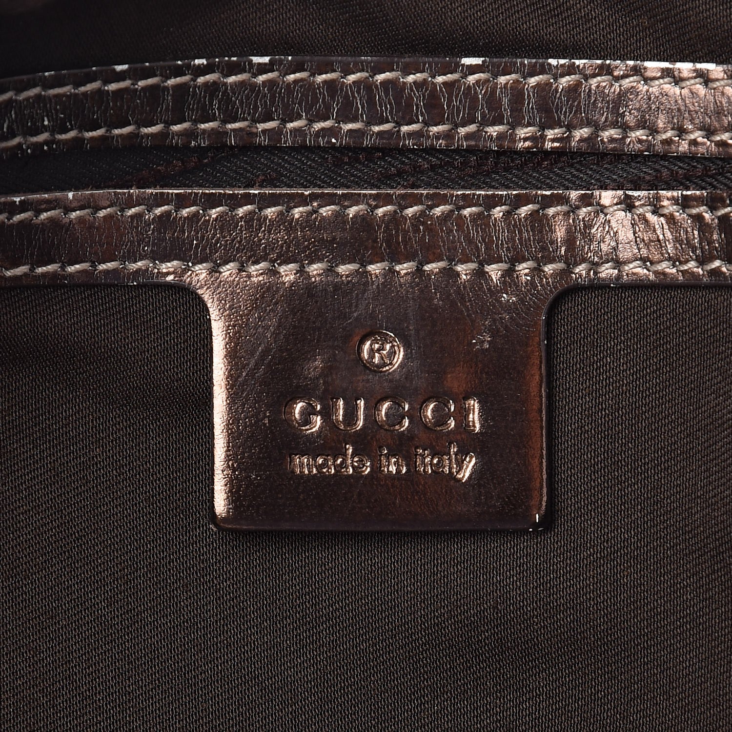 Gucci Metallic Monogram GG Plus Boston Tote Bronze 6 of 12