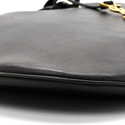 Saint Laurent Smooth Calfskin Paris VII Large Flat Hobo Black 12 of 13