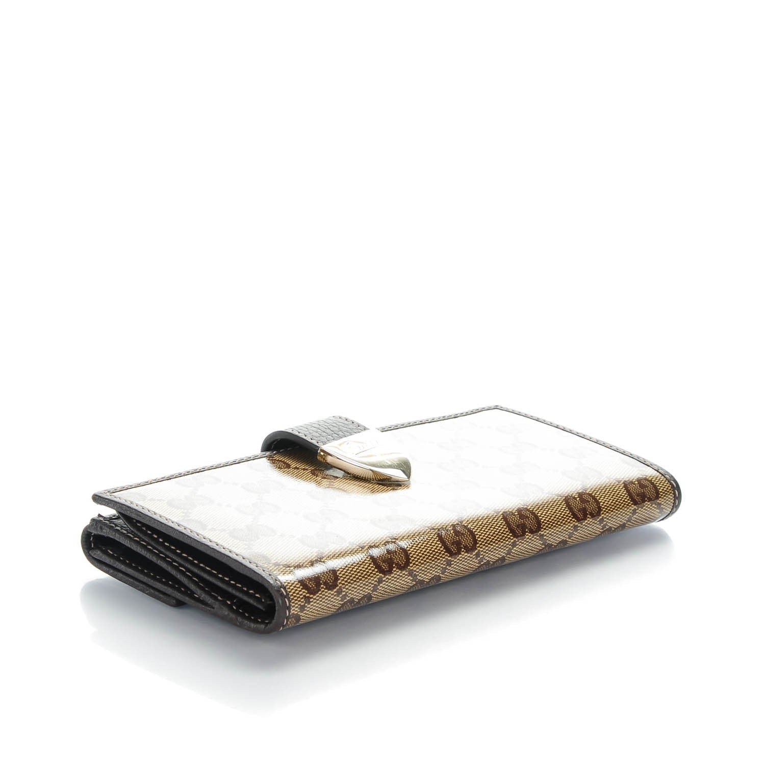 Gucci Crystal Monogram Dollar Calfskin Continental Wallet Beige Ebony Testa di Moro 4 of 8