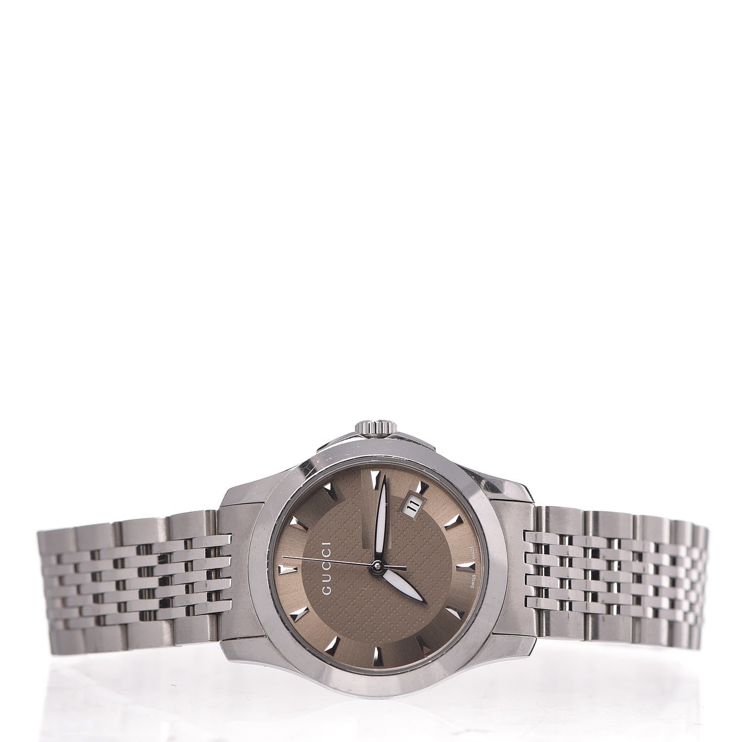 Gucci Stainless Steel 27mm G-Timeless Quartz Watch Brown 3 of 8