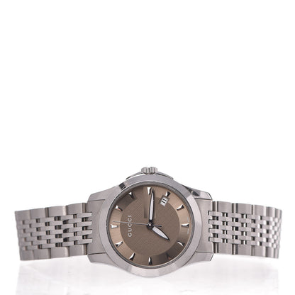 Gucci Stainless Steel 27mm G-Timeless Quartz Watch Brown 3 of 8
